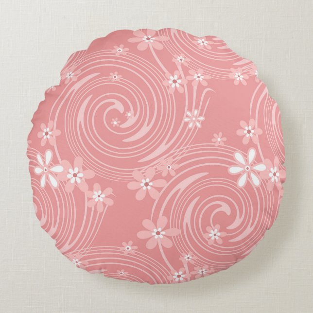 Retro pattern round pillow (Front)