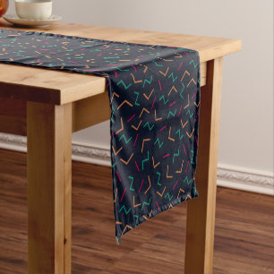 Retro pattern short table runner