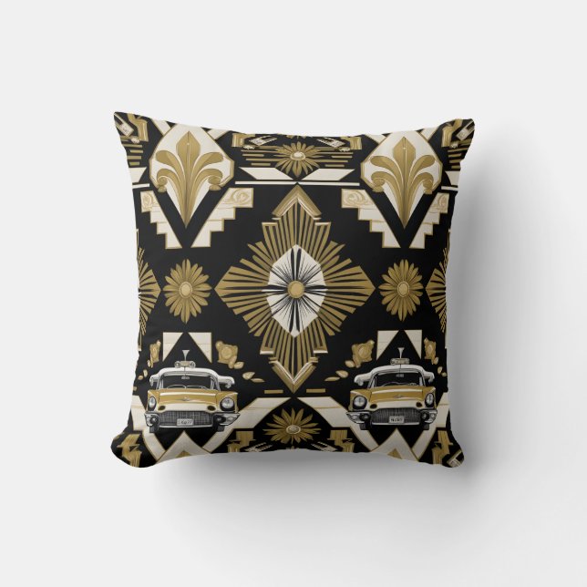retro pattern throw pillow (Front)