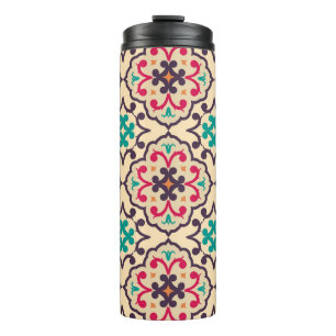 Retro pattern: wallpaper, textile design thermal tumbler