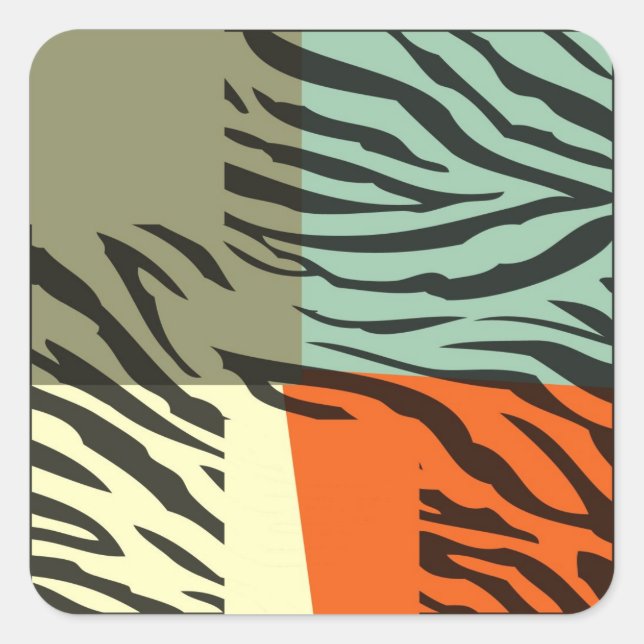 Retro Pattern Zebra Pop Art Stickers (Front)