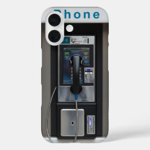 Retro Payphone Design, Vintage Telephone Booth Art iPhone 16 Case