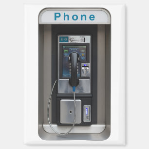 Retro Payphone Design, Vintage Telephone Booth Art Magnet