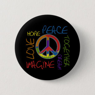 Retro Peace 2 Inch Round Button