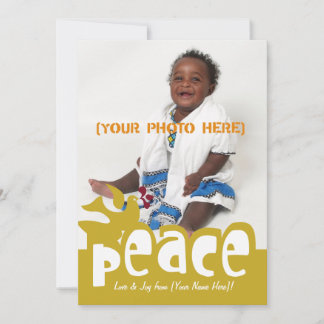 Retro Peace & Joy Photo Card