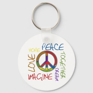 Retro Peace Keychain