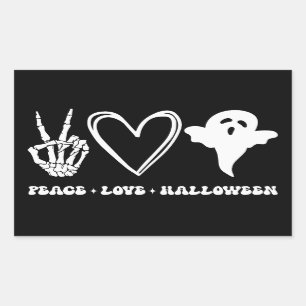 Retro Peace Love Halloween Sticker