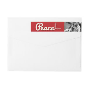 Retro Peace Love Joy Holiday Photo Address Labels