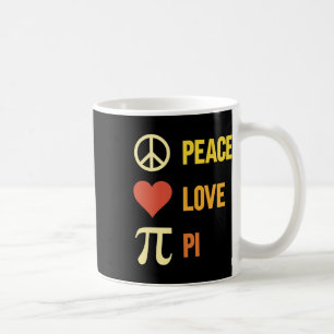 Retro Peace Love Pi 3.14 Happy Pi Day Math Pun Pi  Coffee Mug