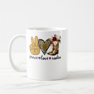 Retro Peace Love Rodeo Cowboy Boots Western Countr Coffee Mug
