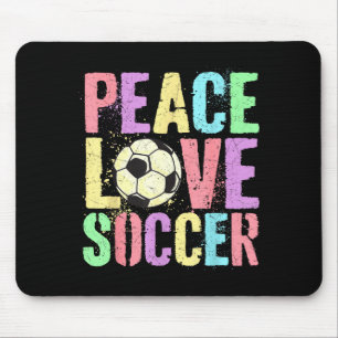 Retro Peace Love Soccer Score Club Mom Game  Mouse Pad