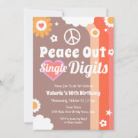 Retro Peace Out 10th Birthday 