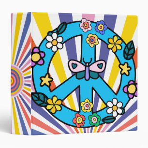 Retro Peace Sign Binder