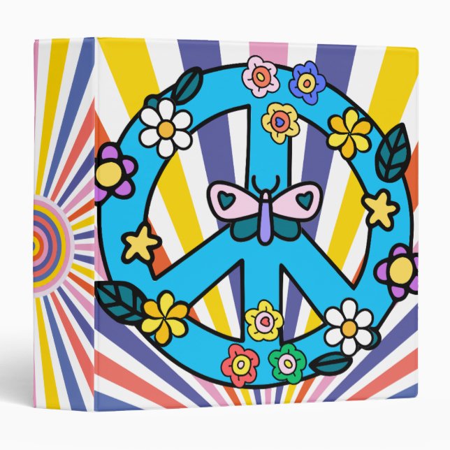 Retro Peace Sign Binder (Front/Spine)