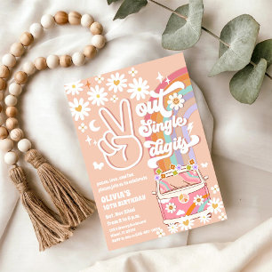 Retro Peace Sign Birthday Invitation