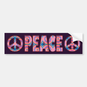 RETRO PEACE SIGN BUMPER STICKER