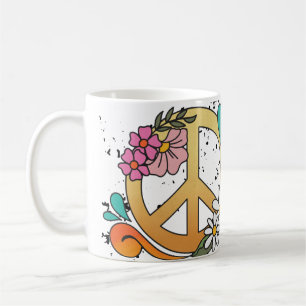 Retro Peace Sign Have Yourself A Groovy Christmas  Coffee Mug