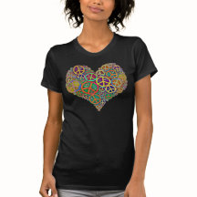 Retro Peace Sign Heart