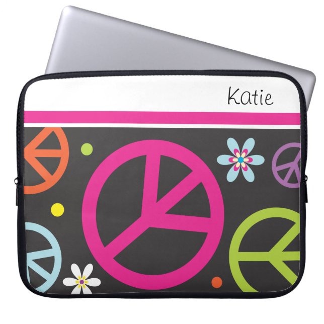 Retro Peace Sign  |   Laptop Sleeves (Front)