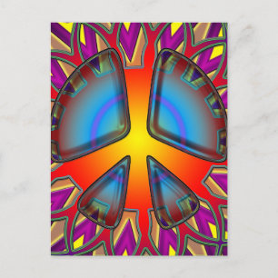 RETRO PEACE SIGN POSTCARD