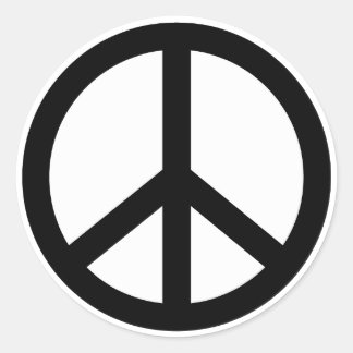 Retro Peace Sign Round Sticker