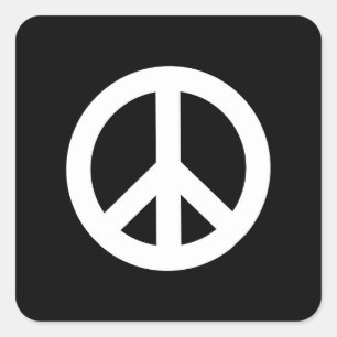 Retro Peace Sign Square Sticker