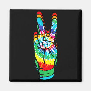 Retro Peace Sign Vintage Tie Dye 60's 70's Hipe Fu Magnet