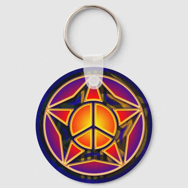 RETRO PEACE STAR KEYCHAIN (Front)