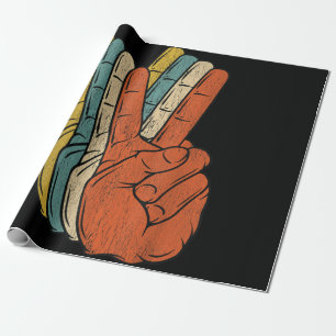 Retro Peace Vintage 60's 70's Hippie Wrapping Paper