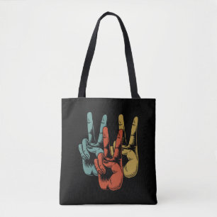Retro Peace Vintage Shirt 60's 70's Hippie Tote Bag