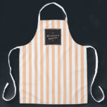 Retro Peach and White Stripes Apron<br><div class="desc">Peach and white stripes bring a retro personality to this personalized apron. The nostalgic stripe motif is stylish and chic. Great for bakeries,  home chefs,  salons,  or personal use! Art and design © 1201AM Design Studio | www.1201am.com</div>