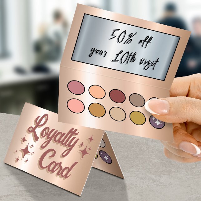 Retro peach eyeshadow palette loyalty card (Creator Uploaded)