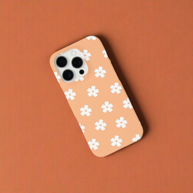 Retro Peach Floral Whimsical Preppy Hippie Spring Case-Mate iPhone Case (Creator Uploaded)