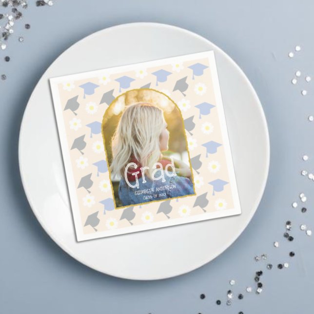 Retro Peach Graduation Napkin (Creator Uploaded)