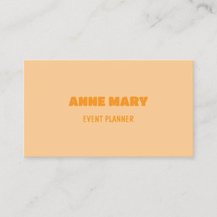Retro Peach OrangeModern Chic Girly Professional Business Card