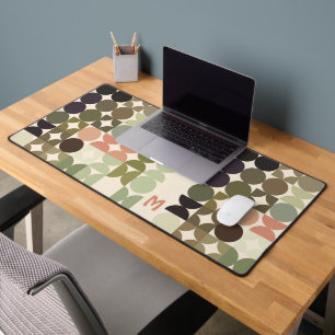 Retro Peach Red Brown Olive Green Pop Art Motif