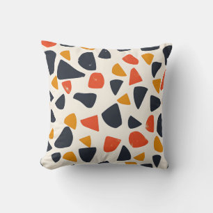 Retro Pebble Mosaic Throw Pillow