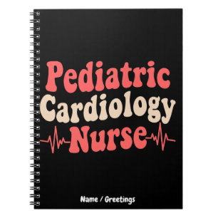 Retro Pediatric Cardiology Nurse Groovy Cardiac Notebook