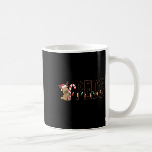 Retro Pediatrics Christmas Lights Reindeer Peds Nu Coffee Mug