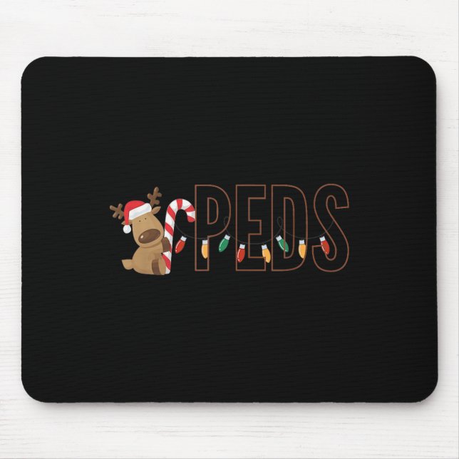 Retro Pediatrics Christmas Lights Reindeer Peds Nu Mouse Pad (Front)