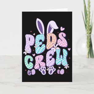 Retro Peds Crew Bunny Easter Day Pediatric Nurse R Card