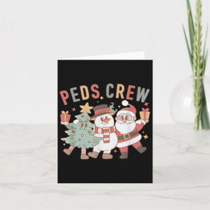 Retro Peds Crew Christmas Pediatric Nurse Nursing  Card