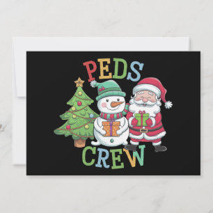 Retro Peds Crew Christmas Pediatric Nurse Nursing  Holiday Card