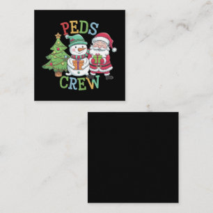 Retro Peds Crew Christmas Pediatric Nurse Nursing  Square Business Card