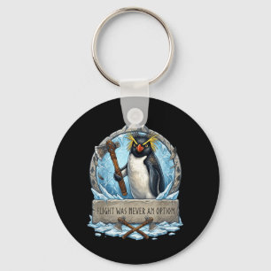 Retro Penguin Knife Meme Flight Never Option Humou Keychain