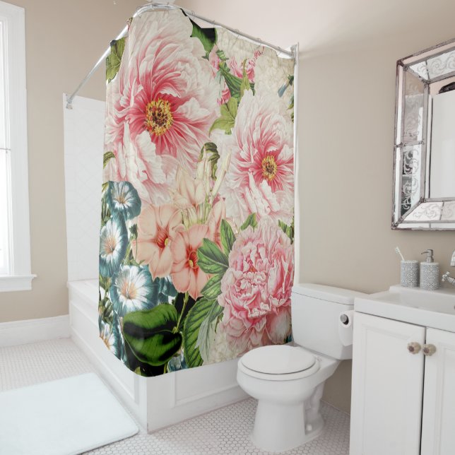 Retro Peony Flower Spring Floral Pattern (In Situ)