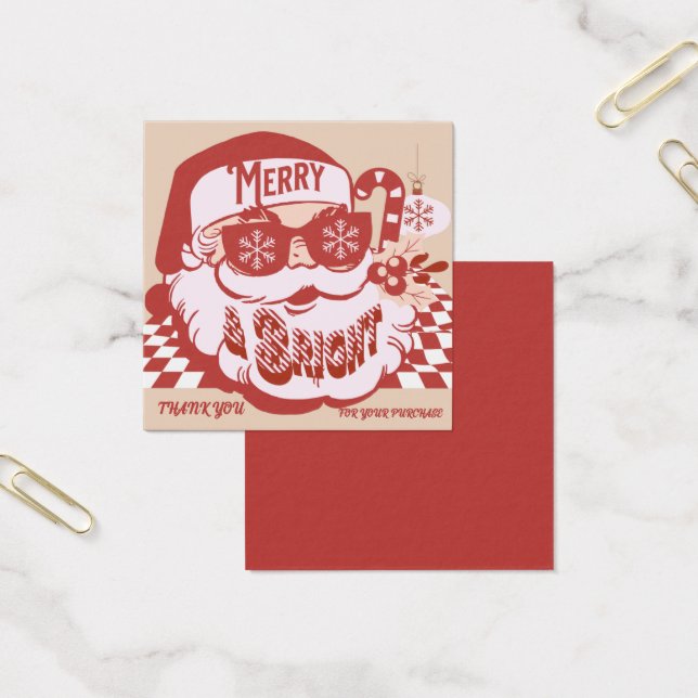 Retro Père Noël Joyeux Merci de Noël brillant (Bureau)