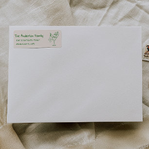 Rétro Père Noël vert dessiné Joyeux Noël