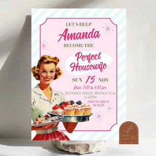 Retro Perfect Housewife 50's Bridal Shower Invitation