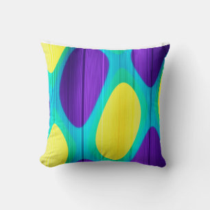 Retro Persian Carpet Peacock Feather Pattern  Throw Pillow